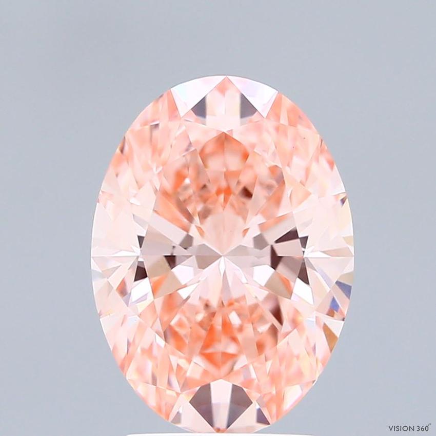 3.01 Ct. Fancy Vivid Pink Oval Lab Grown Diamond