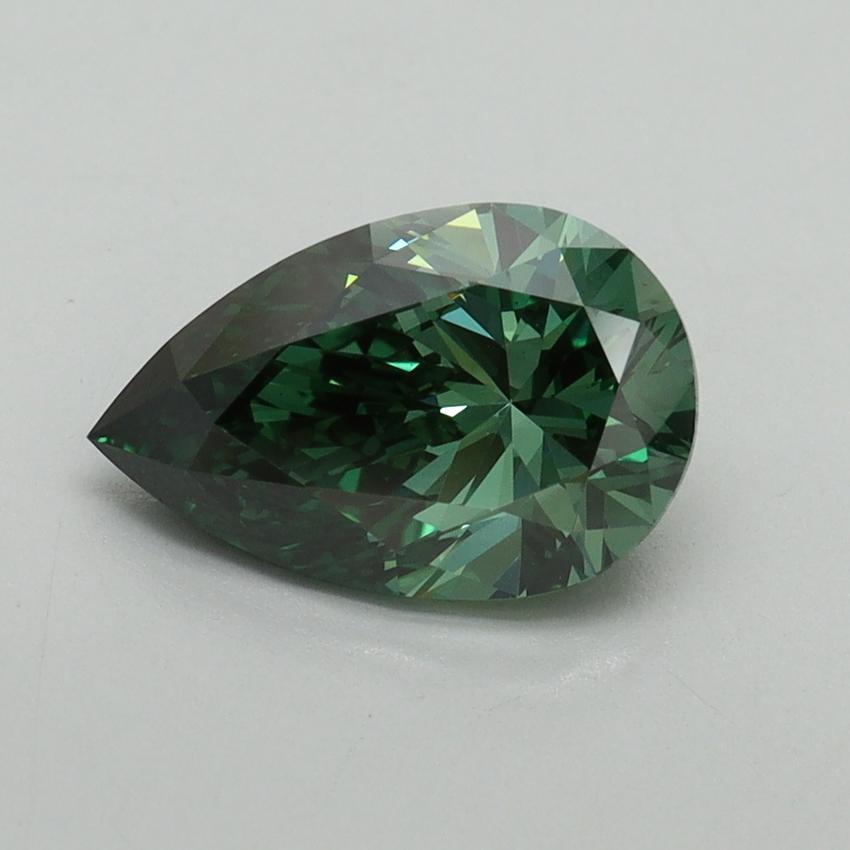 1.67 Ct. Fancy Vivid Pacific Green Pear Lab Grown Diamond