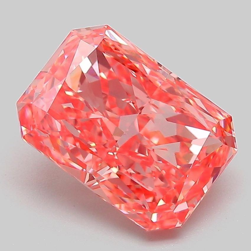3.09 Ct. Fancy Vivid Pink Radiant Lab Grown Diamond