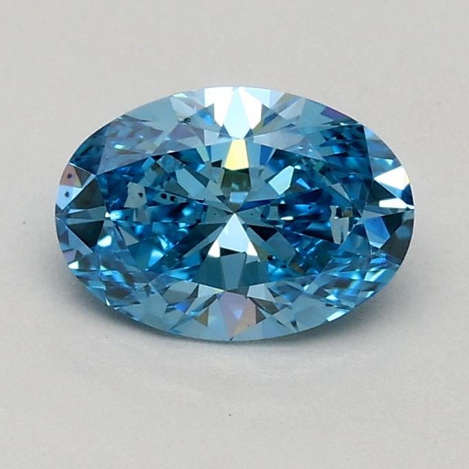 0.51 Ct. Fancy Vivid Blue Oval Lab Grown Diamond