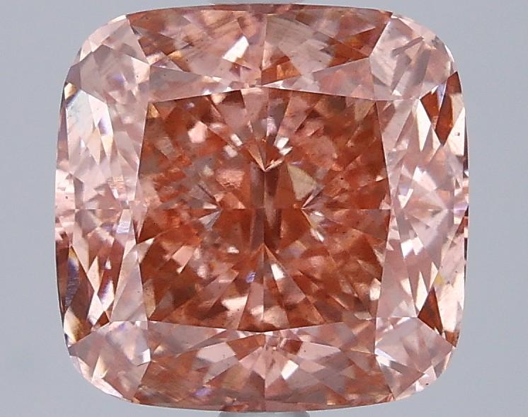 3.81 Ct. Fancy Vivid  Pink Cushion Lab Grown Diamond