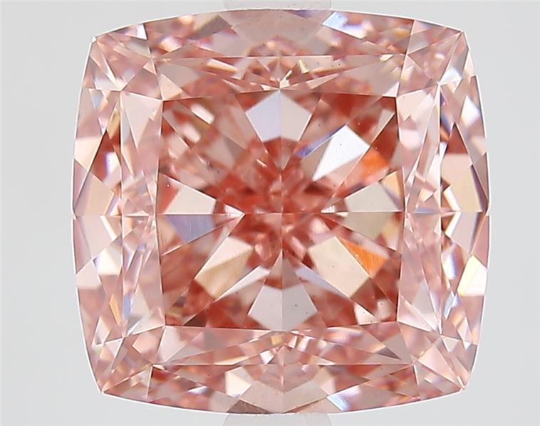 3.71 Ct. Fancy Vivid  Pink Cushion Lab Grown Diamond
