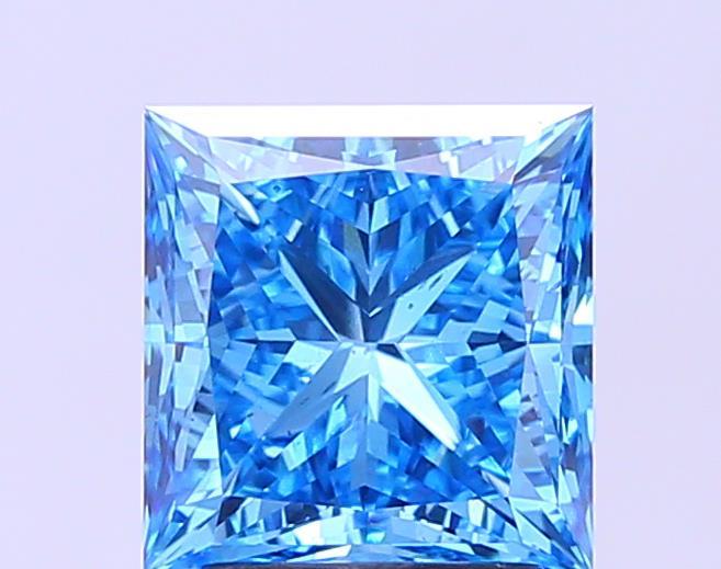 3.04 Ct. Fancy Vivid Blue Princess Lab Grown Diamond