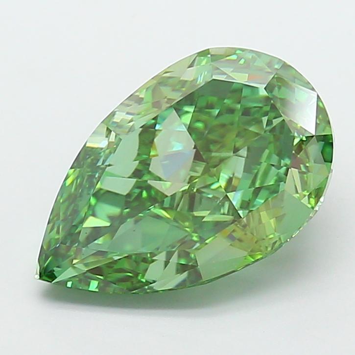 6.55 Ct. Fancy Green Pear Lab Grown Diamond