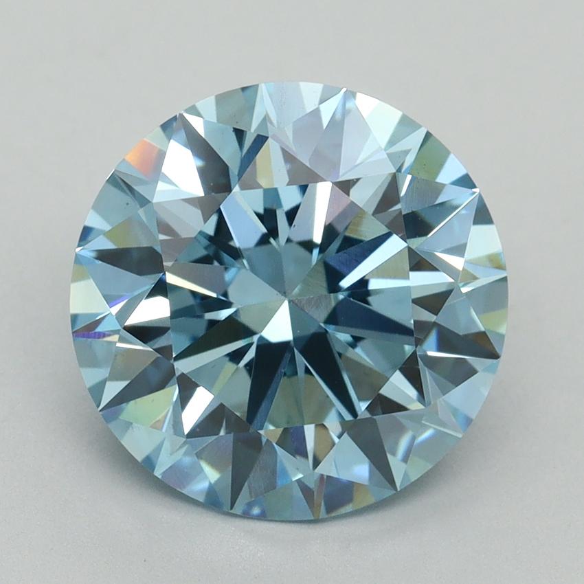 5.06 Ct. Fancy Vivid Blue Round Lab Grown Diamond