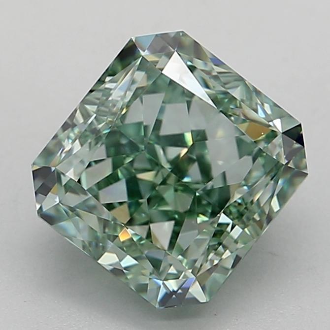 2.54 Ct. Fancy Vivid Bluish Green Radiant Lab Grown Diamond