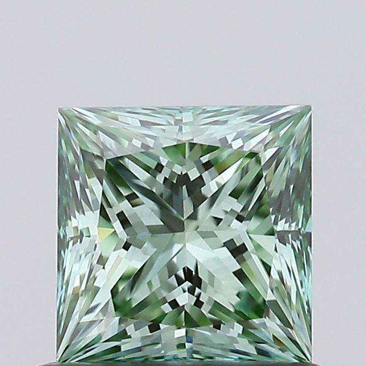 0.68 Ct. Fancy Vivid Green Princess Lab Grown Diamond