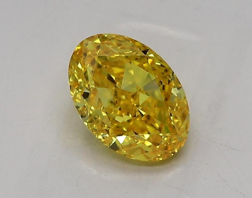 1.1 Ct. Fancy Vivid Yellow Oval Lab Grown Diamond