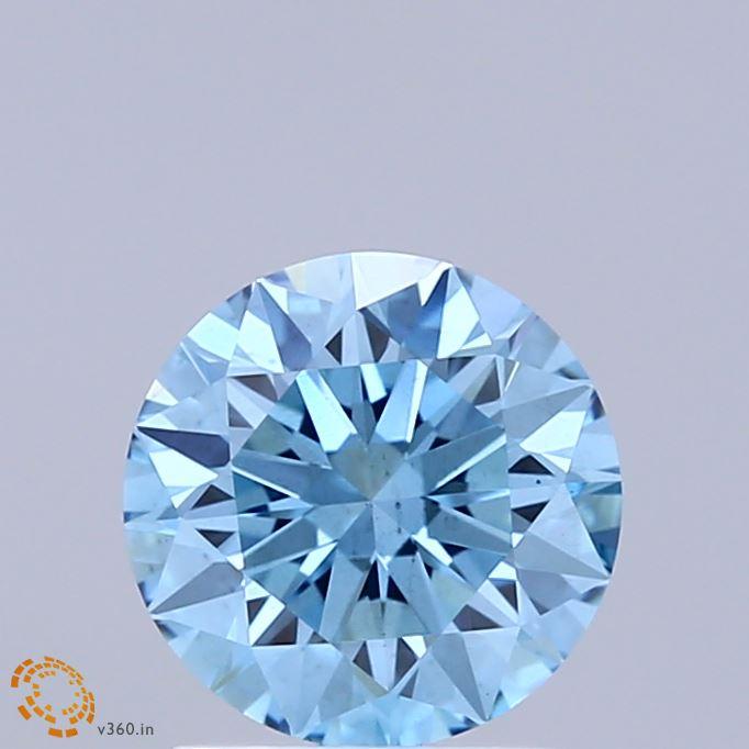 1.55 Ct. Fancy Vivid Blue Round Lab Grown Diamond