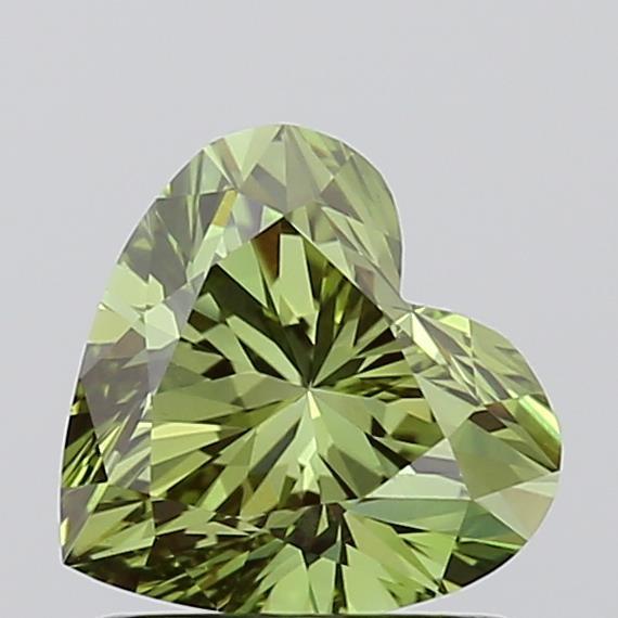 0.94 Ct. Fancy Vivid Green Heart Lab Grown Diamond