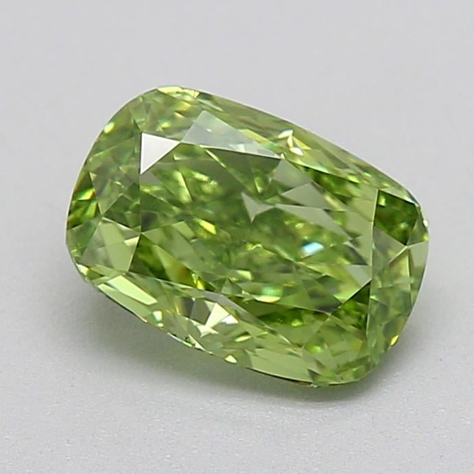 0.99 Ct. Fancy Vivid  Green Cushion Lab Grown Diamond