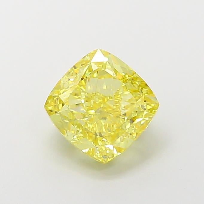 3.03 Ct. Fancy Intense  Yellow Cushion Lab Grown Diamond