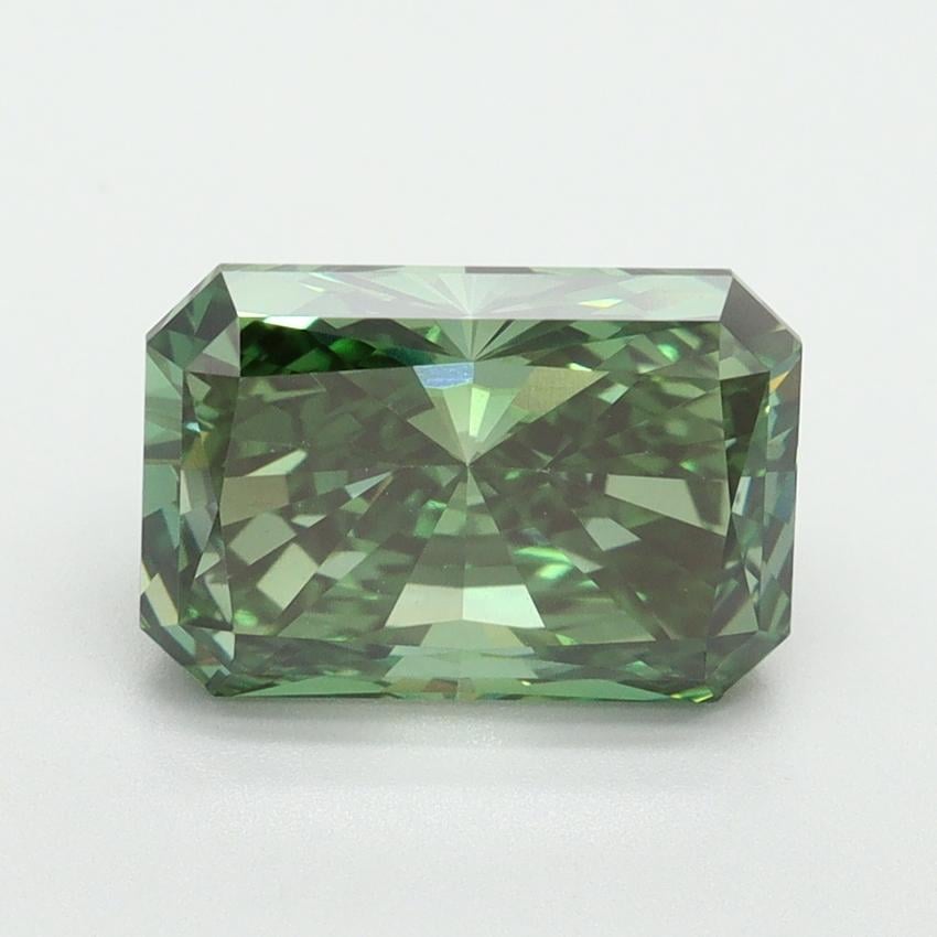 3.08 Ct. Fancy Vivid Pacific Green Radiant Lab Grown Diamond
