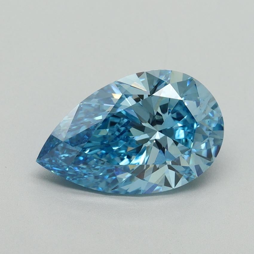 3.01 Ct. Fancy Vivid Blue Pear Lab Grown Diamond