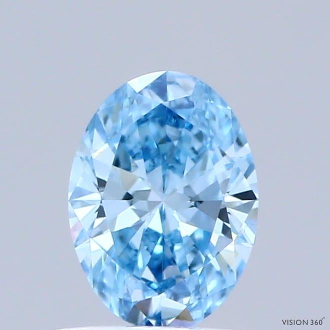 0.46 Ct. Fancy Vivid  Blue Oval Lab Grown Diamond