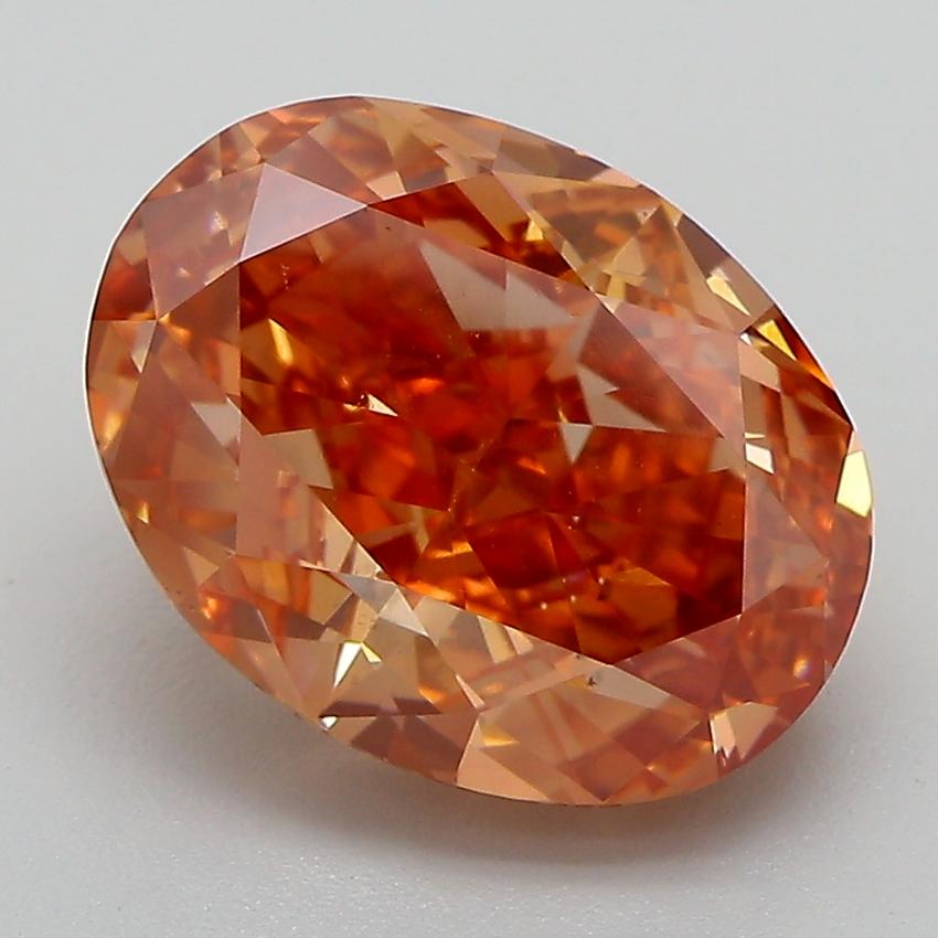 5.08 Ct. Fancy Vivid Pinkish Orange Oval Lab Grown Diamond