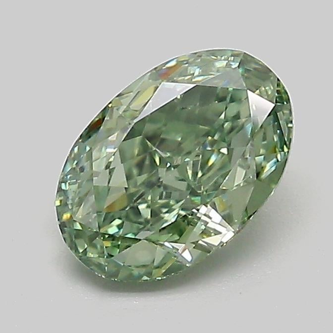 1.03 Ct. Fancy Vivid  Green Oval Lab Grown Diamond