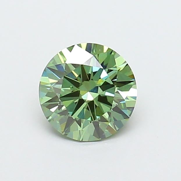 1.10 Ct. Fancy Vivid  Green Round Lab Grown Diamond