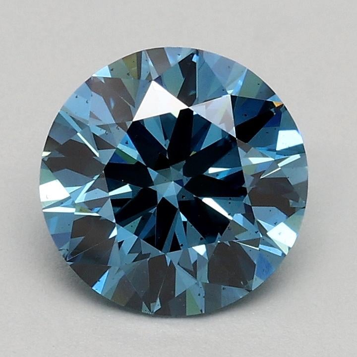 1.01 Ct. Fancy Vivid Blue Round Lab Grown Diamond
