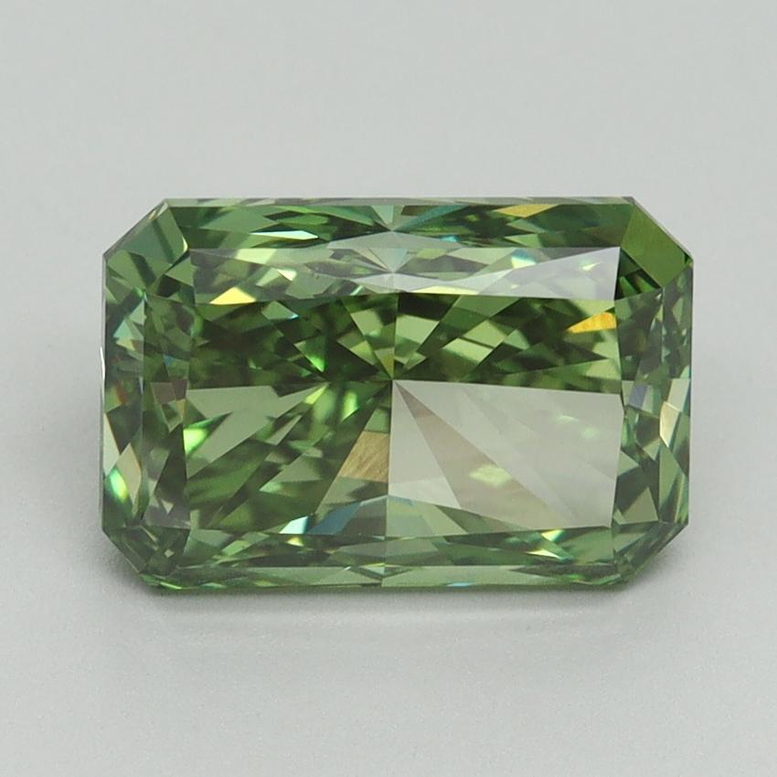 3.13 Ct. Fancy Vivid Green Radiant Lab Grown Diamond