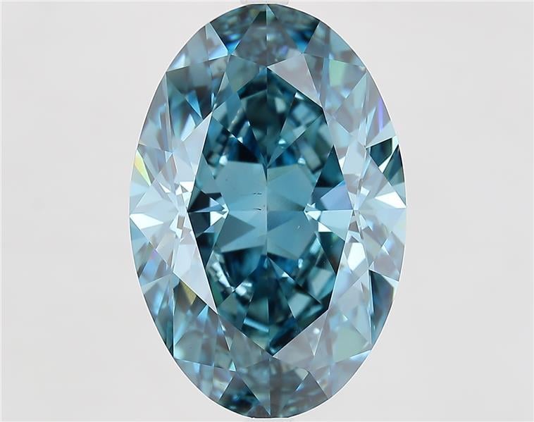10.08 Ct. Fancy Vivid  Blue Oval Lab Grown Diamond