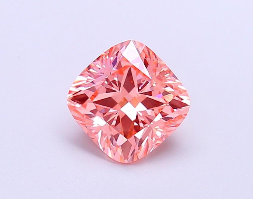 1.45 Ct. Fancy Vivid Pink Cushion Lab Grown Diamond
