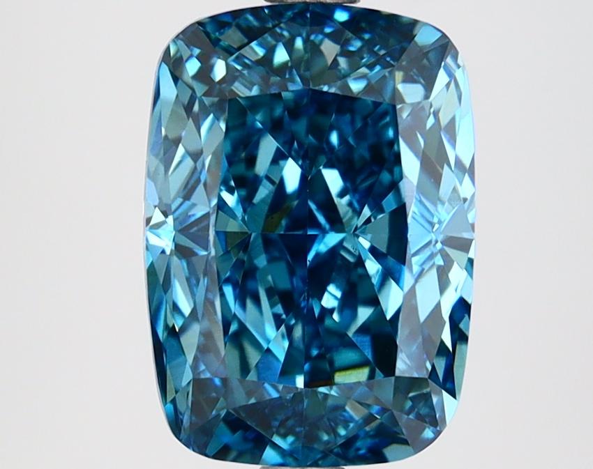3.51 Ct. Fancy Vivid Blue Cushion Lab Grown Diamond