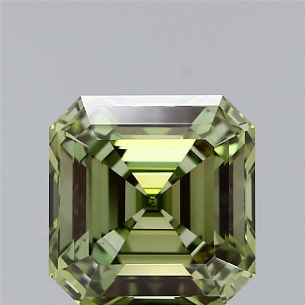 3.00 Ct. Fancy Vivid Green Asscher Lab Grown Diamond