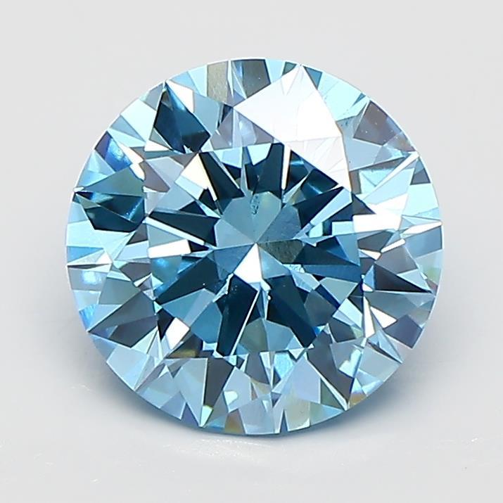 3.02 Ct. Fancy Vivid Blue Round Lab Grown Diamond