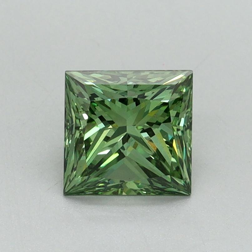 1.01 Ct. Fancy Vivid Green Princess Lab Grown Diamond