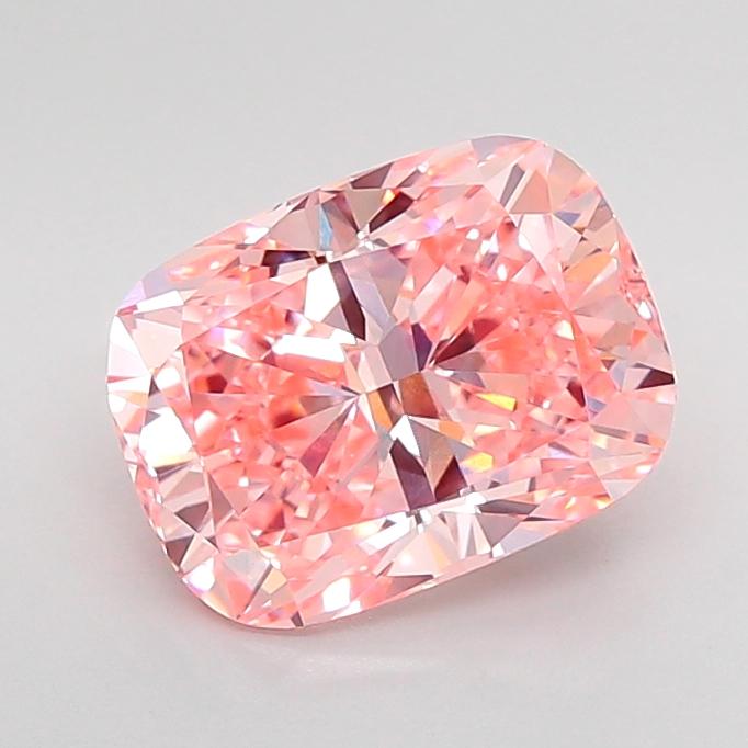4.07 Ct. Fancy Vivid Pink Cushion Lab Grown Diamond