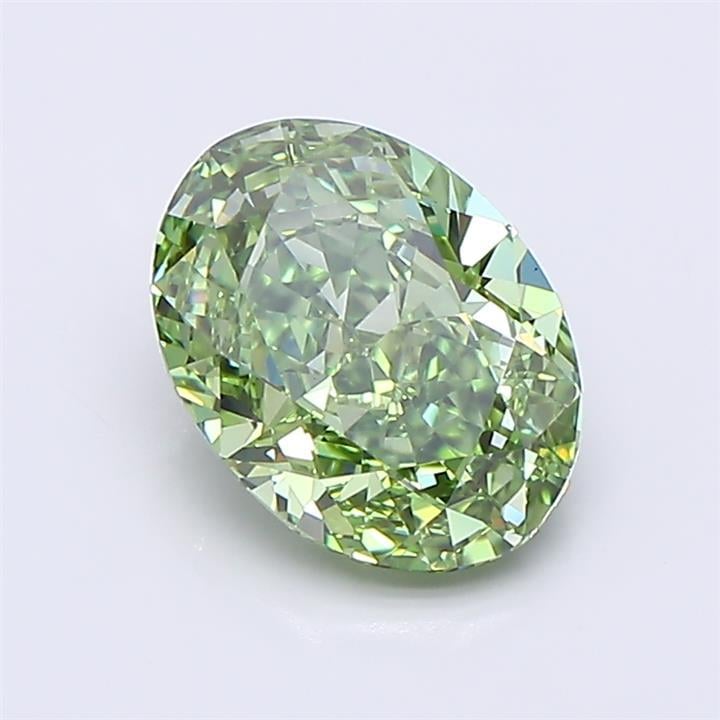 2.01 Ct. Fancy Vivid  Green Oval Lab Grown Diamond