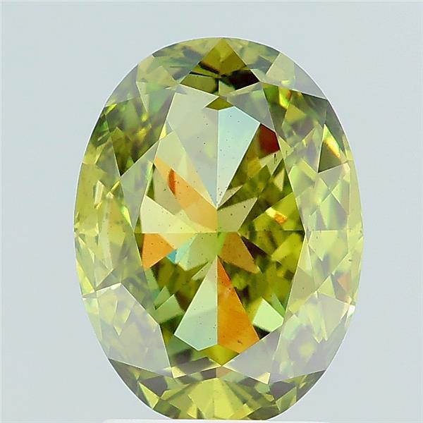 2.44 Ct. Fancy Vivid Green Oval Lab Grown Diamond