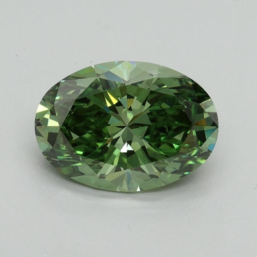 2.08 Ct. Fancy Vivid Pacific Green Oval Lab Grown Diamond
