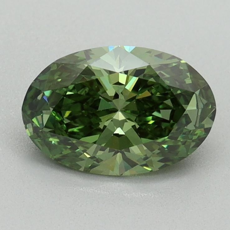 1.00 Ct. Fancy Vivid Green Oval Lab Grown Diamond