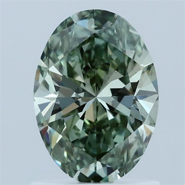 1.02 Ct. Fancy Vivid  Green Oval Lab Grown Diamond