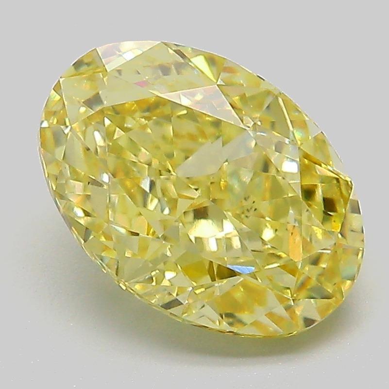 3.01 Ct. Fancy Intense  Yellow Oval Lab Grown Diamond