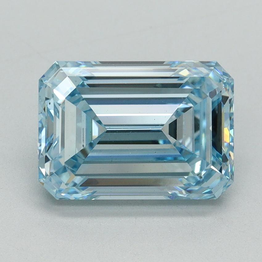 3.01 Ct. Fancy Intense Blue Emerald Lab Grown Diamond
