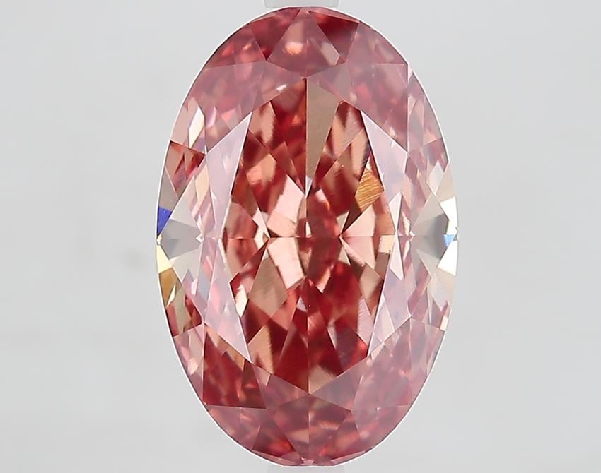 5.15 Ct. Fancy Vivid Brown Pink Oval Lab Grown Diamond