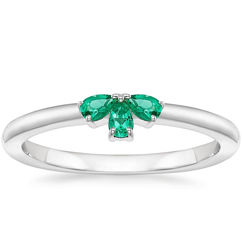 Waltz Lab Emerald Ring in Platinum