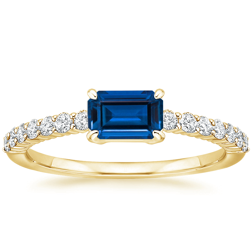 Yellow Gold Sapphire and Diamond Ring 