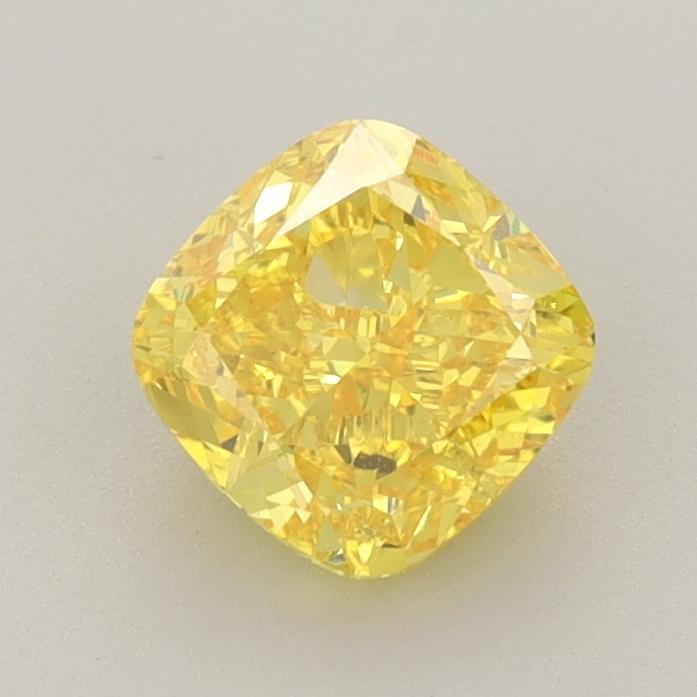 1.14 Ct. Fancy Vivid  Yellow Cushion Lab Grown Diamond
