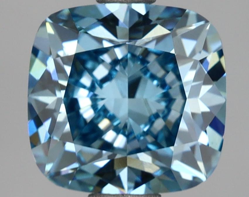 3.04 Ct. Fancy Intense Blue Cushion Lab Grown Diamond