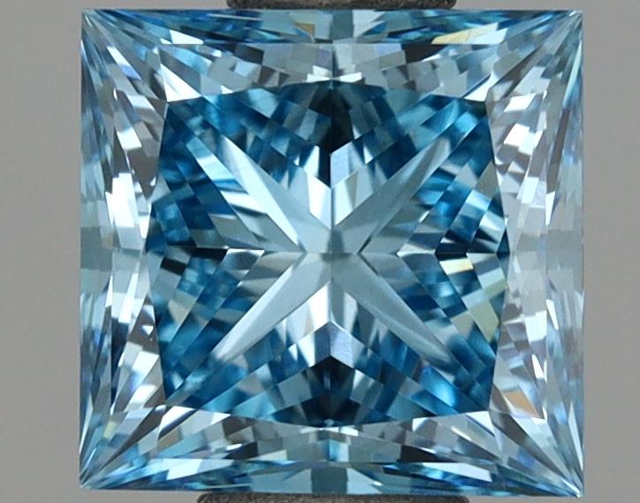 1.07 Ct. Fancy Vivid Blue Princess Lab Grown Diamond