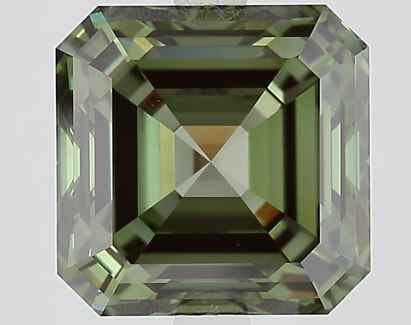 5.05 Ct. Fancy Vivid Green Asscher Lab Grown Diamond