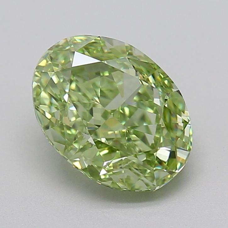 2.09 Ct. Fancy Vivid Green Oval Lab Grown Diamond