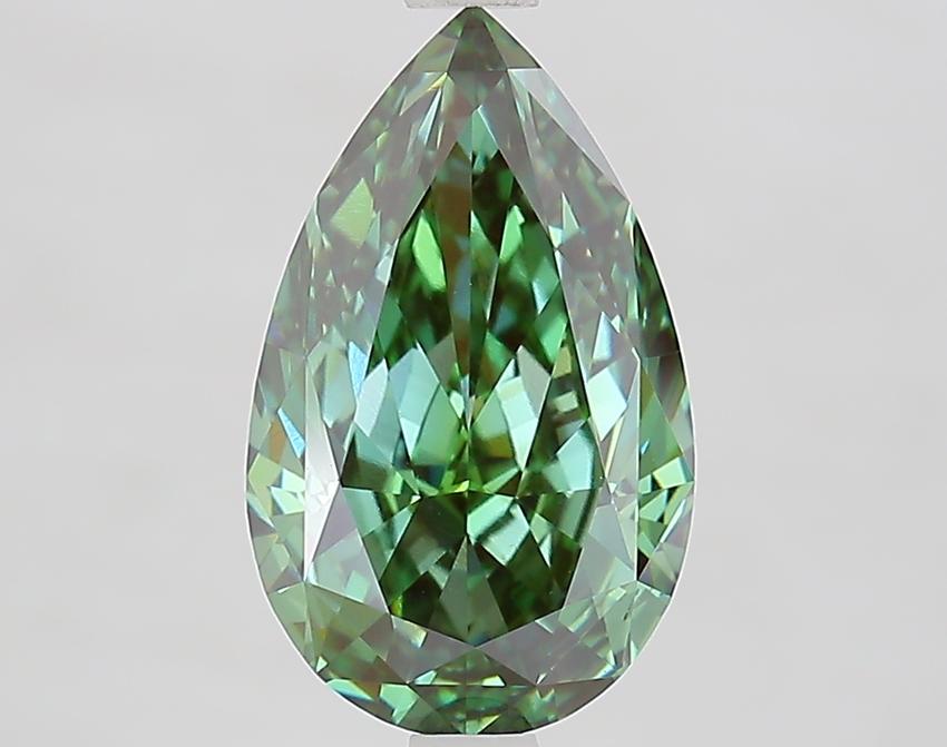 3.41 Ct. Fancy Vivid Green Pear Lab Grown Diamond