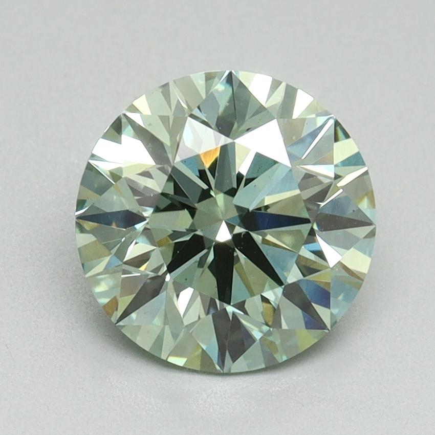 1.91 Ct. Fancy Vivid Green Round Lab Grown Diamond
