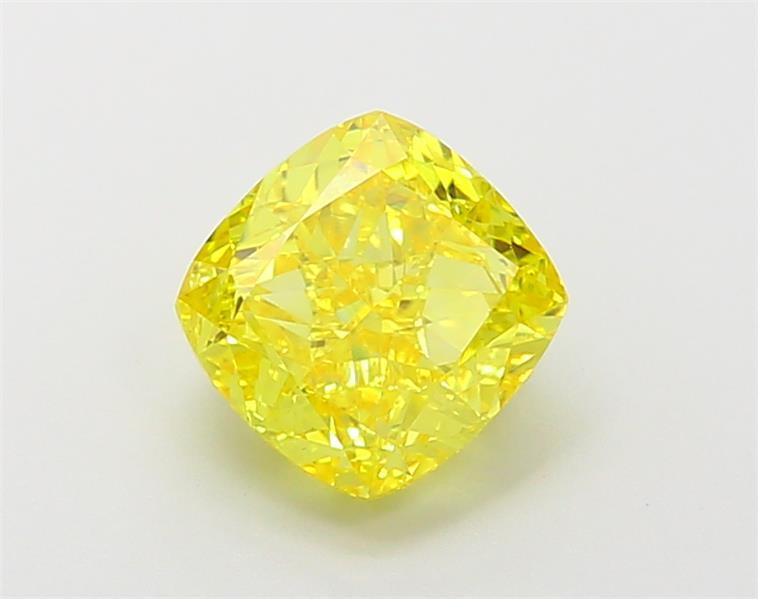 2.10 Ct. Fancy Vivid Yellow Cushion Lab Grown Diamond