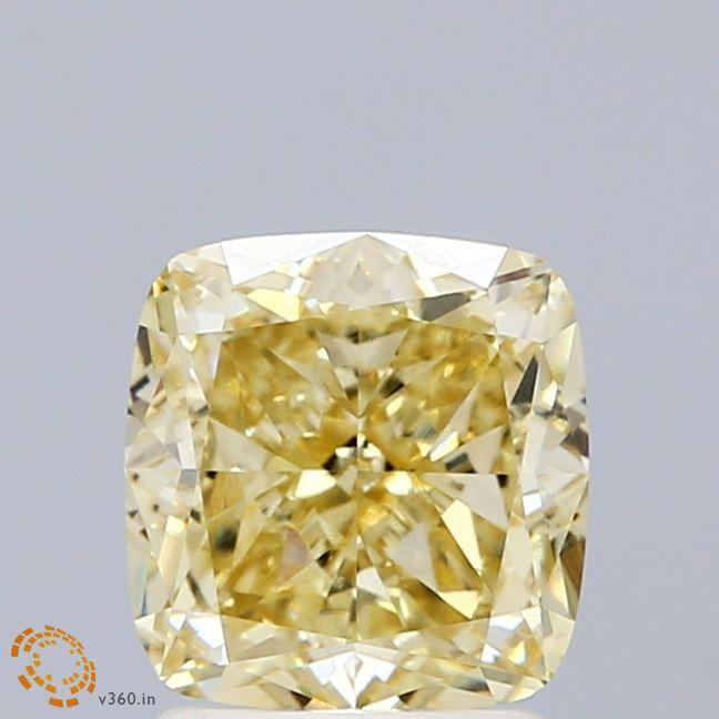 2.00 Ct. Fancy Intense Yellow Cushion Lab Grown Diamond